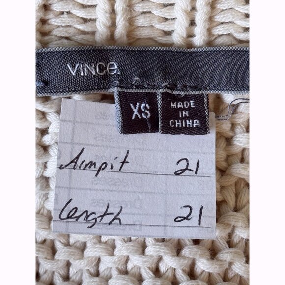 Vince. Women’s Drop Shoulder Oversized Sweater Sz XS Light Beige Minimalist Boho - Picture 2 of 6